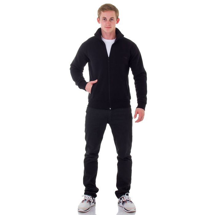 Джемпер-толстовка мужской на молнии арт.920, цвет чёрный, р-р XL