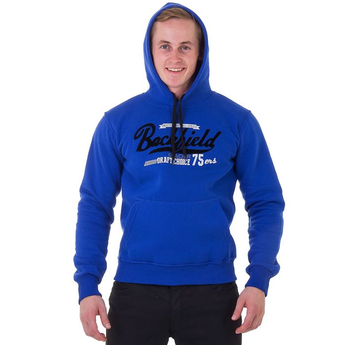 Джемпер-толстовка мужской с капюшоном арт.987, цвет василек, р-р XL