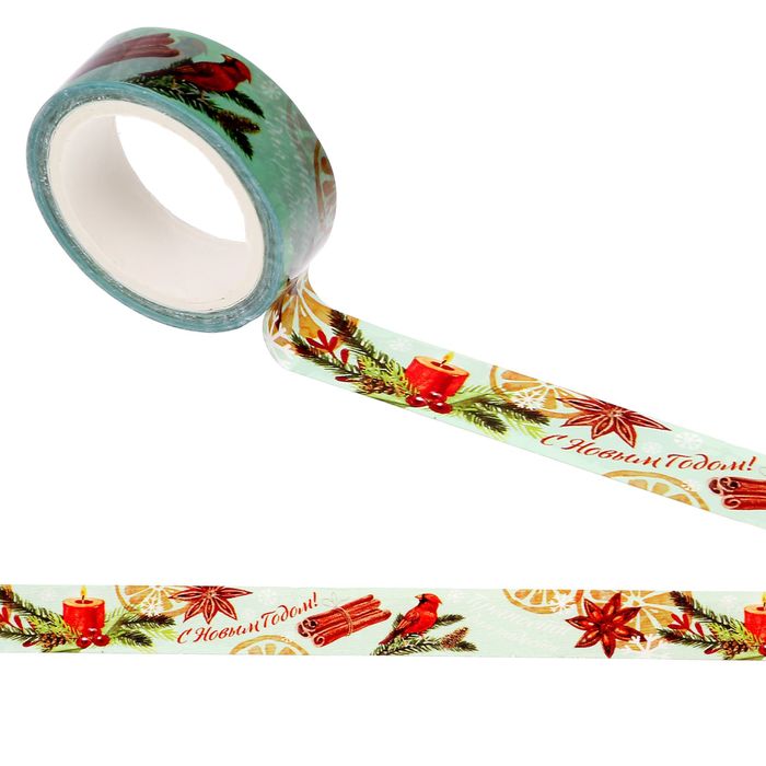 Клейкая лента декоративная «Пряности и радости», 1,5 см × 10 м