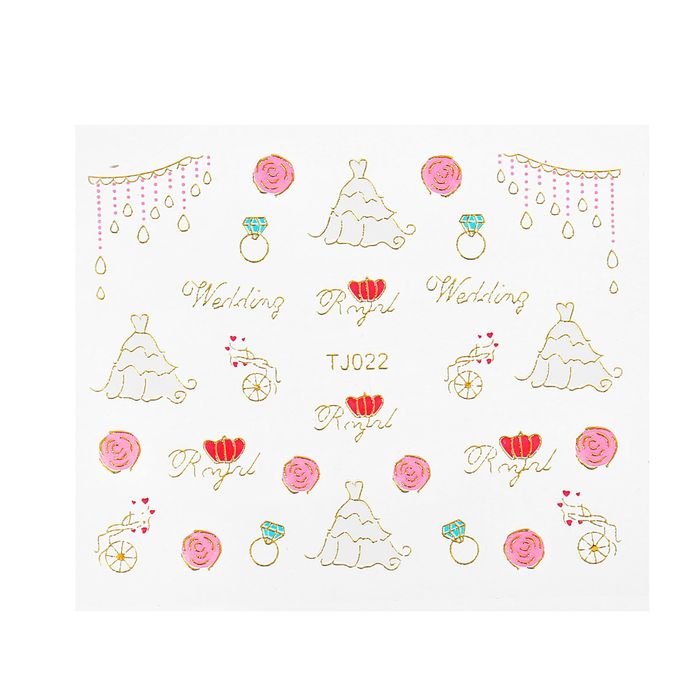 Наклейки для ногтей "Свадьба", разноцветные