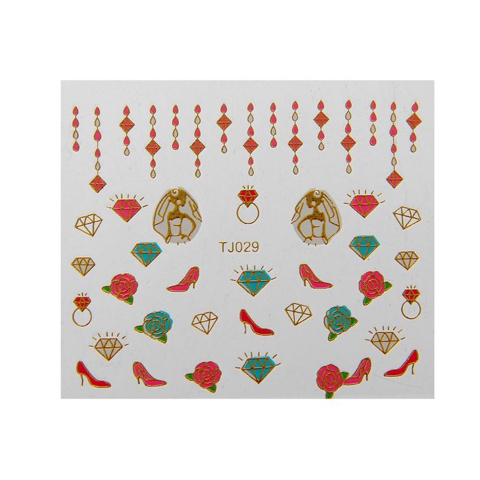 Наклейки для ногтей "Туфелька", разноцветные