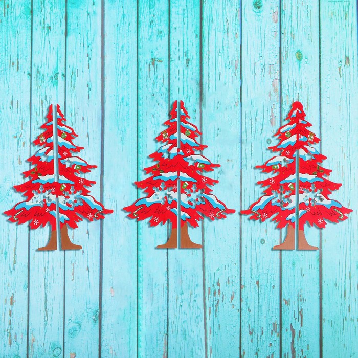 Сувенир Ель новогодняя сборная большая, цвет красный