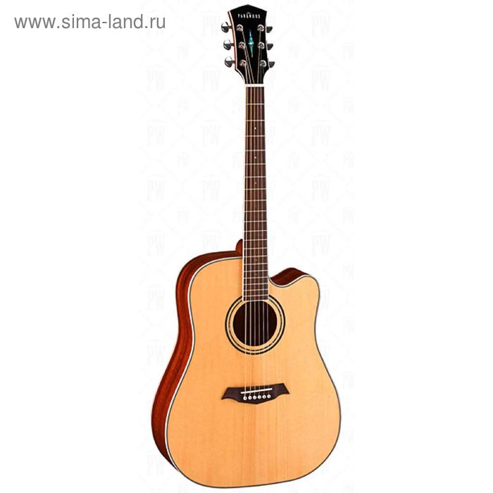 электроакустическая гитара parkwood s66 Электроакустическая гитара с вырезом Parkwood S66, цвет натурального дерева + чехол