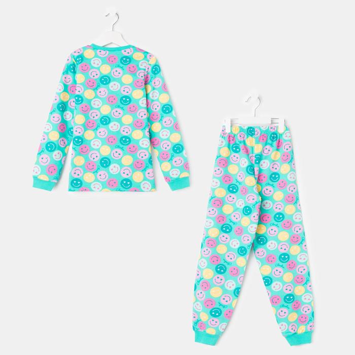 Пижама для девочки, рост 140 см (72), цвет бирюзовый