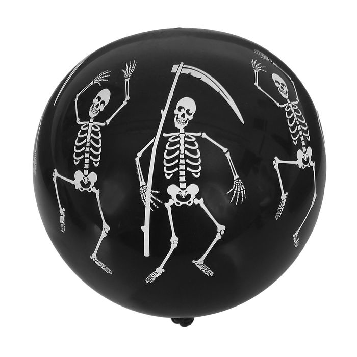 Шары латексные14" "Скелет", пастель, набор 25 шт., цвет чёрный