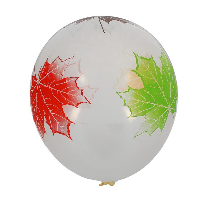 Шар латексный 14" "Кленовый лист", кристалл, набор 25 шт., цвета МИКС