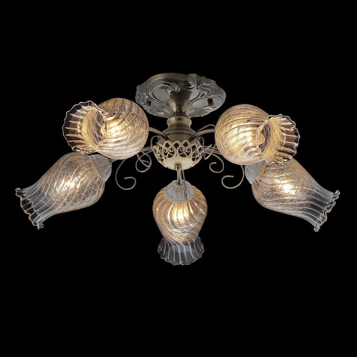 Люстра "Иолай" 5 ламп 60W Е14 античная бронза