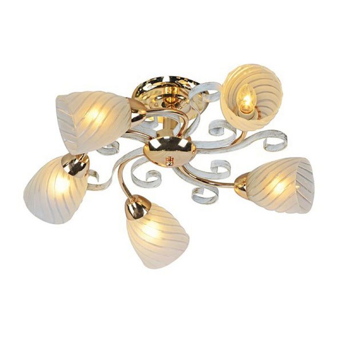 Люстра "Марика" 5 ламп 60W Е27 золото/белый