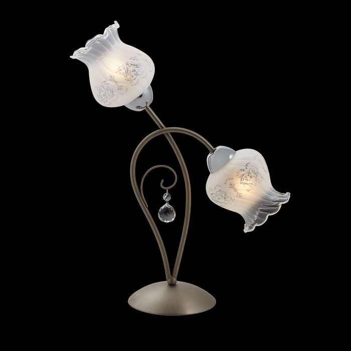 Лампа настольная "Элиона" 2 лампы 60W Е14 никель