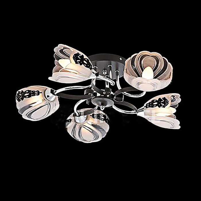 Люстра "Жозефина" 5 ламп 60W Е14 хром/черный