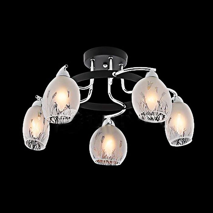 Люстра "Жизель" 5 ламп 60W Е14 хром/черный