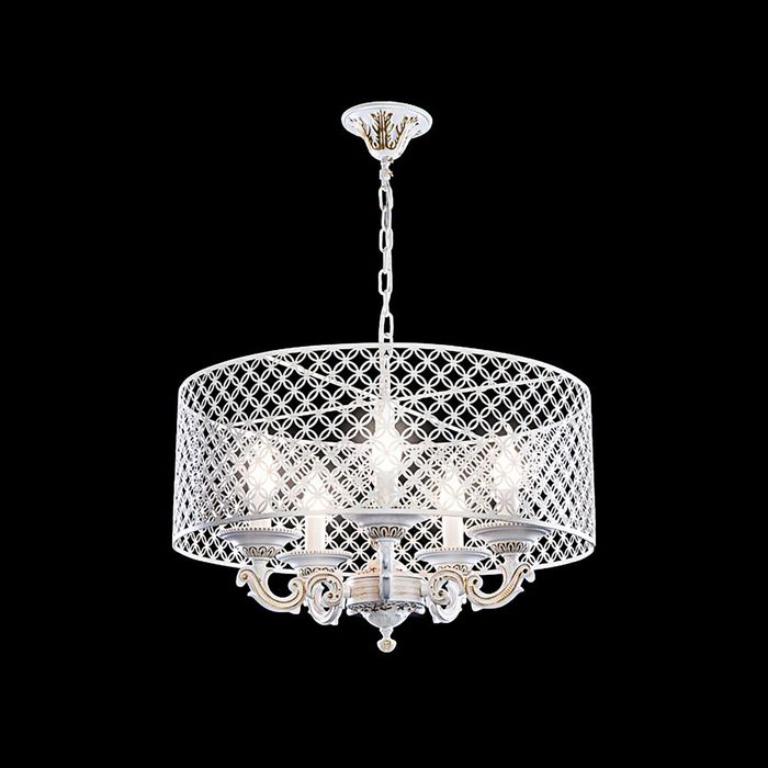 Люстра "Агнесс" 5 ламп 60W Е14 белый/золото