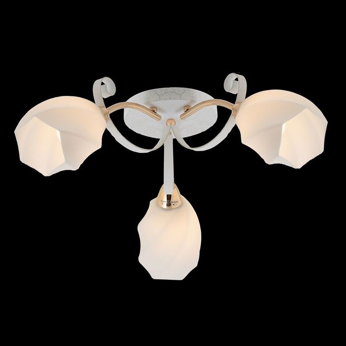 Люстра "Нерта" 3 лампы 60W Е14 золото/белый