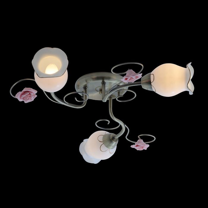 Люстра "Чайная роза" 3 лампы 60W Е14 бронза