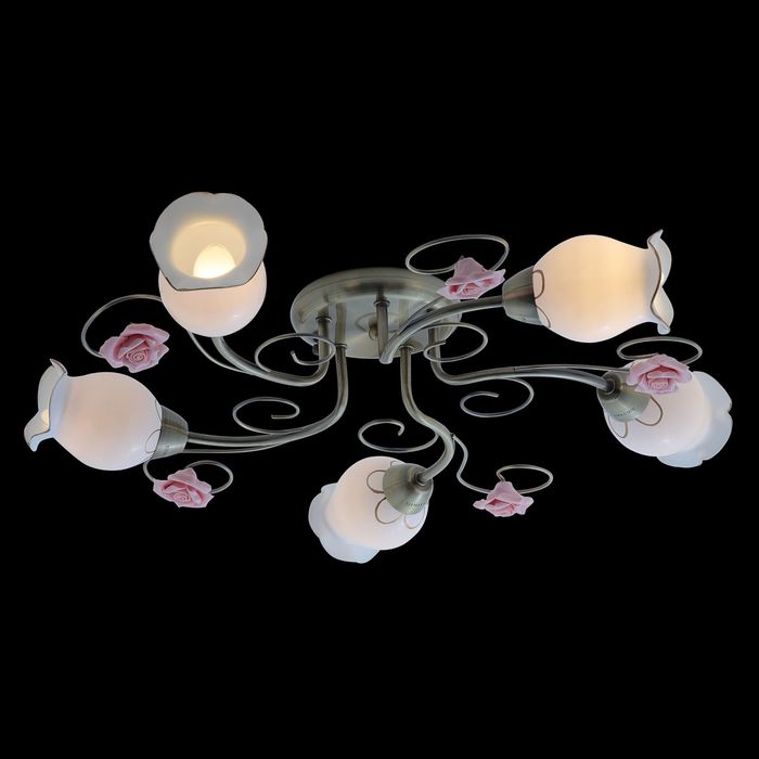 Люстра "Чайная роза" 5 ламп 60W Е14 бронза