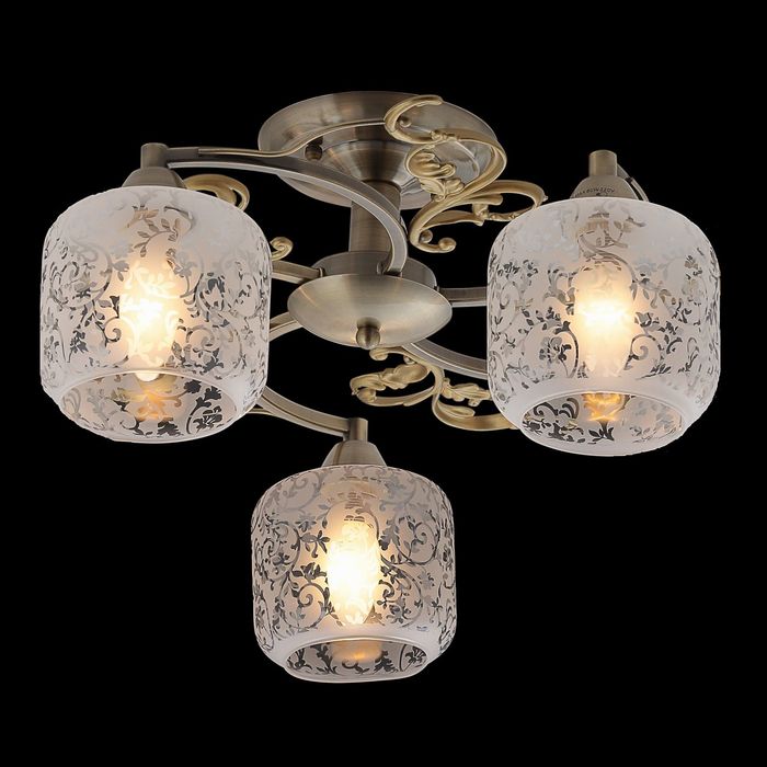 Люстра "Морозный узор" 3 лампы 60W Е14 бронза