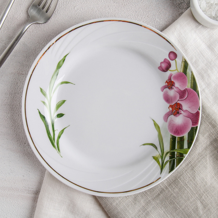 Тарелка мелкая 20 см "Голубка. Бамбуковая орхидея"