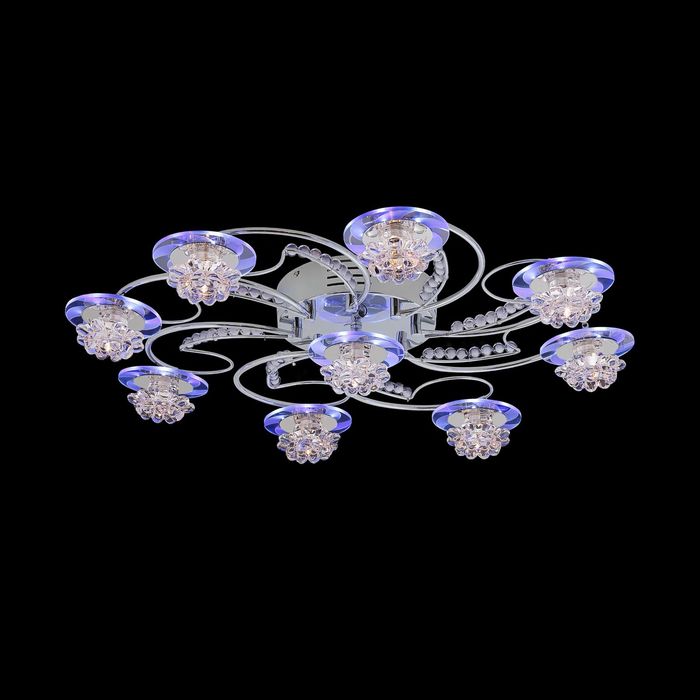 Люстра галогенная "Планетарий" 9 ламп хром с пультом