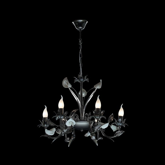 Люстра "Темная ночь" 6 ламп 60W Е14 черный хром