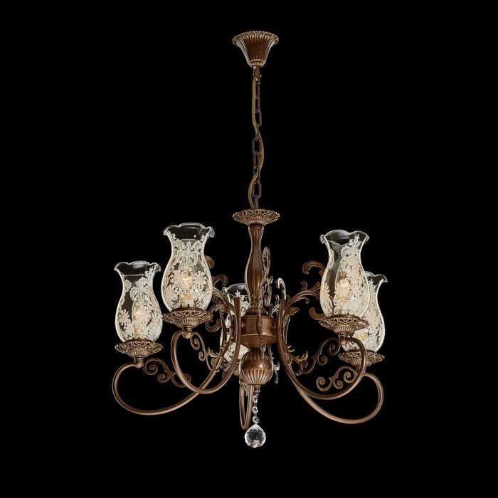 Люстра "Тритон" 5 ламп 60W Е14 коричневый