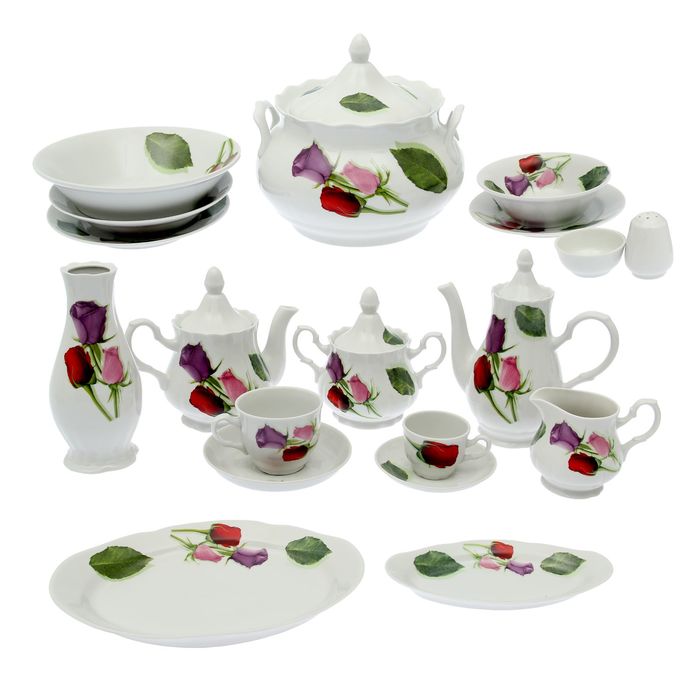 Набор столовой посуды "Идиллия. Королева цветов", 60 предметов
