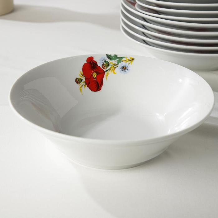 Сервиз столовый "Идиллия. Маки красные", 37 предметов, 4 вида тарелок