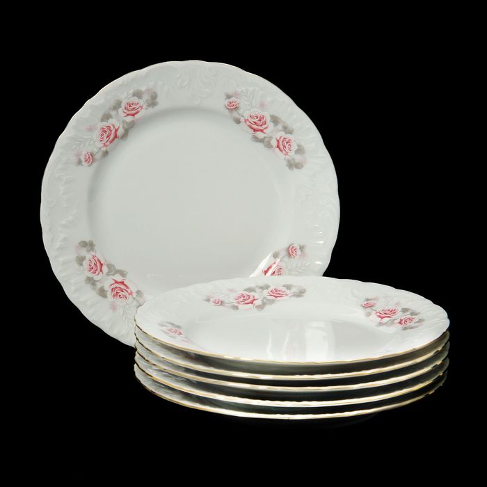 Набор тарелок десертных 19 см "Рококо Бледная Роза", 6 шт