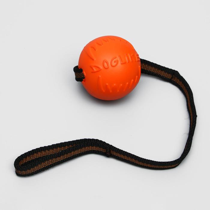 Мяч для дрессировки "ДогЛайк" с лентой, малый, диаметр 6,5 см, длина ленты 65 см