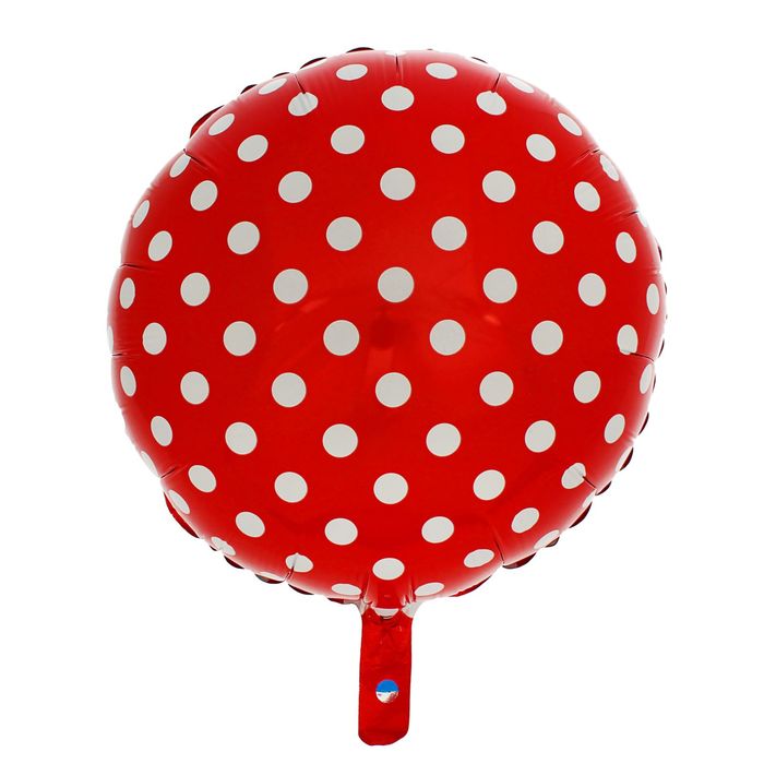 Шар фольгированный 18" "Горошек на красном", круг