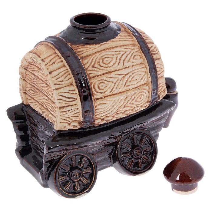 Бочка для напитков "На колёсах" шамотная, 3,5 л