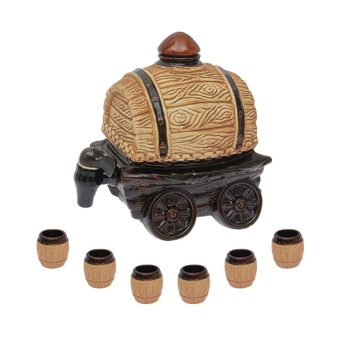 Бочка для напитков "На колёсах" шамотная, 3,5 л