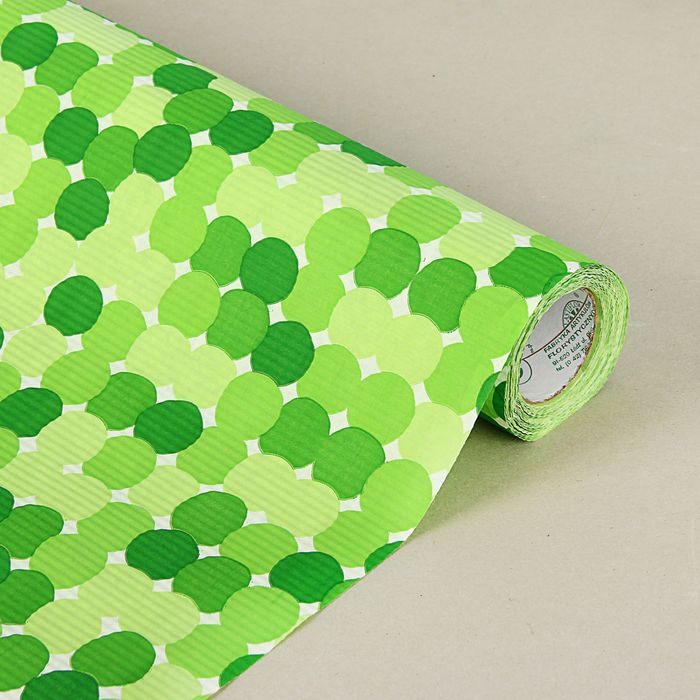 Бумага упаковочная крафт "Круги", салатово-зеленые, 0.5 х 10 м