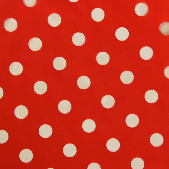 Плёнка для цветов и подарков "Горошины", красная, 0,5 х 9 м, 30 мкм