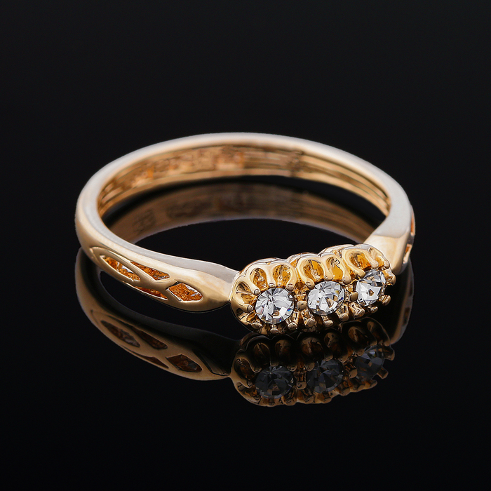 Кольцо "Светофор", размер 17, цвет белый в золоте