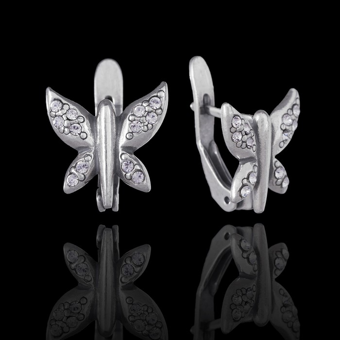 Серьги "Мирмидона", цвет белый в серебре