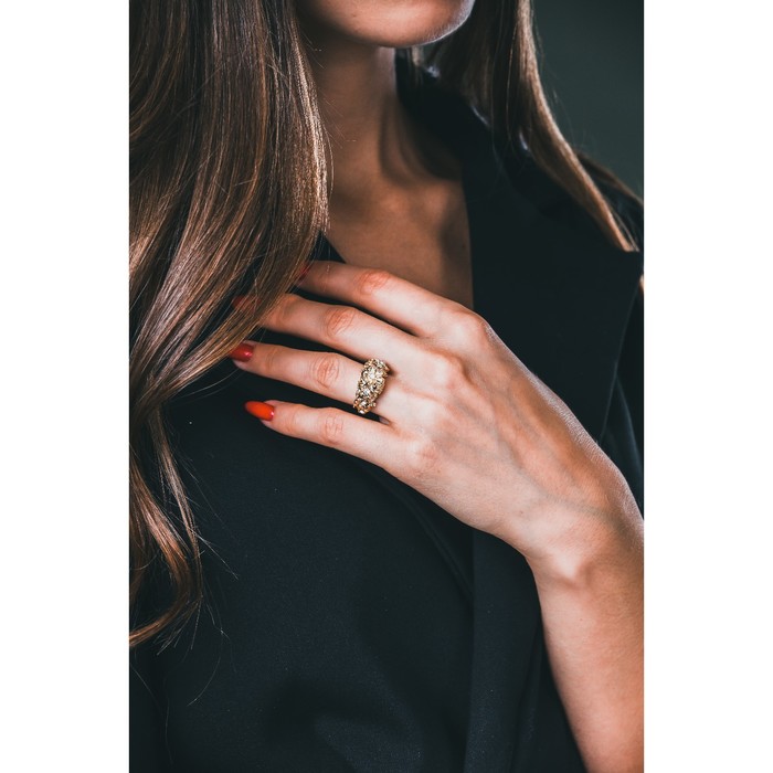 Кольцо "Бабаса", размер 21, цвет бело-радужный в золоте