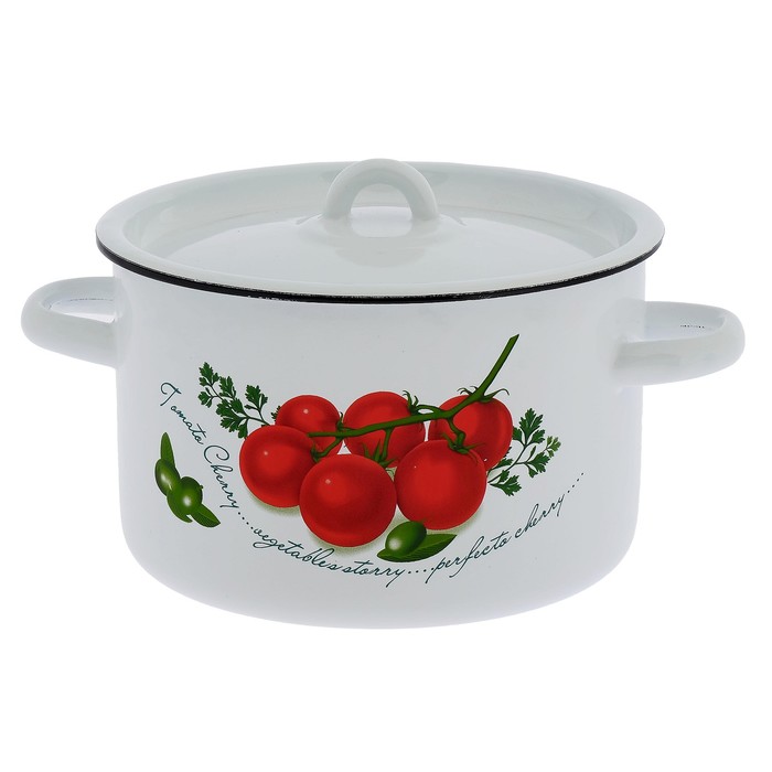 Кастрюля 2,9 л "Томаты", цвет белоснежный