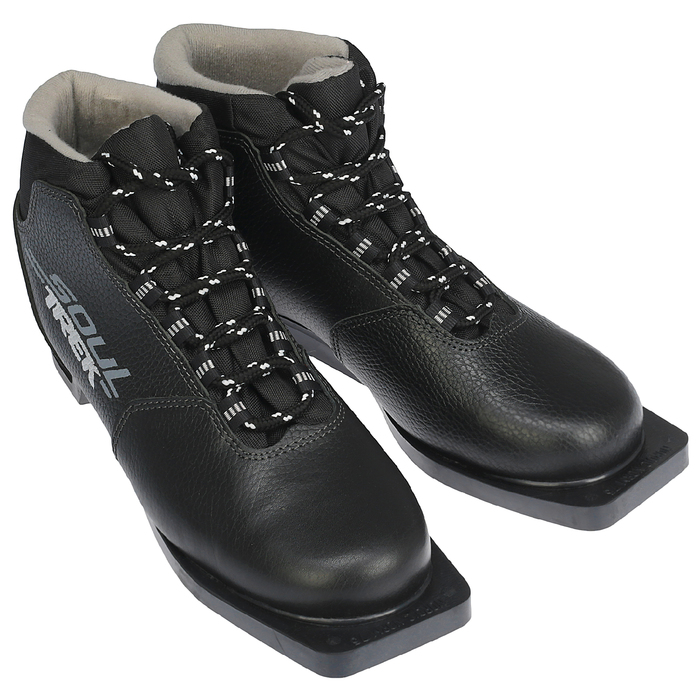 Ботинки лыжные ТРЕК Soul НК, крепление NN75 (чёрный, лого серый), размер 36