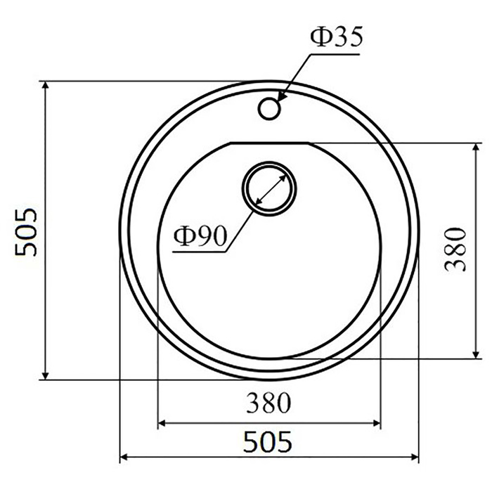 Мойки кухонные из камня Zigmund & Shtain KREIS 505, молодое шампанское