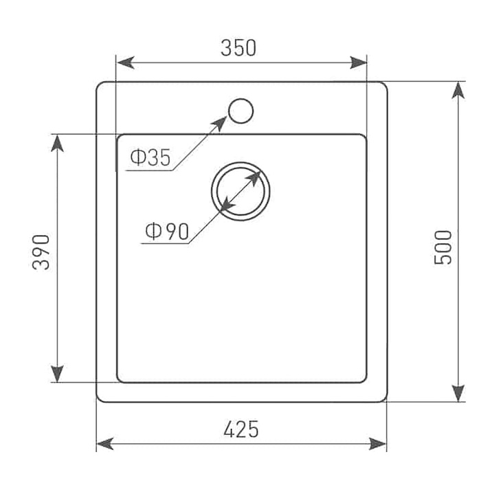 Мойки кухонные из камня Zigmund & Shtain PLATZ 465, тёмная скала