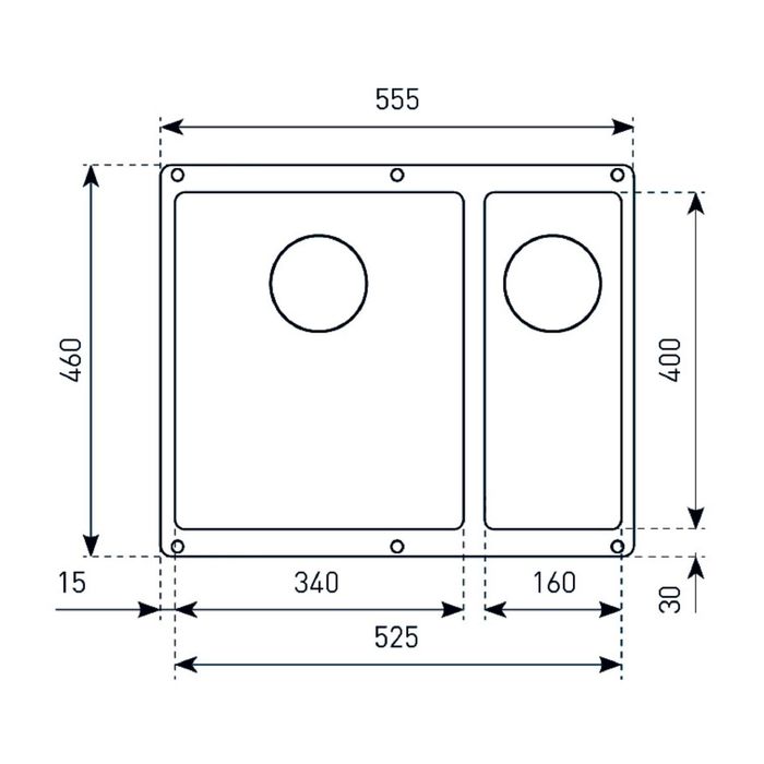 Мойки кухонные из камня Zigmund & Shtain INTEGRA 500.2, тёмная скала