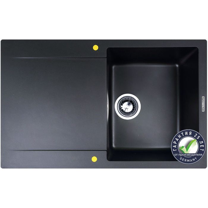 Мойки кухонные из камня Zigmund & Shtain RECHTECK 775, чёрный базальт