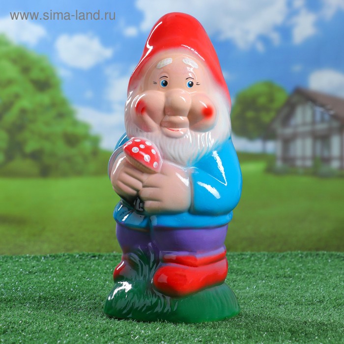 

Садовая фигура "Гном с мухомором", разноцветная, 36 см, микс