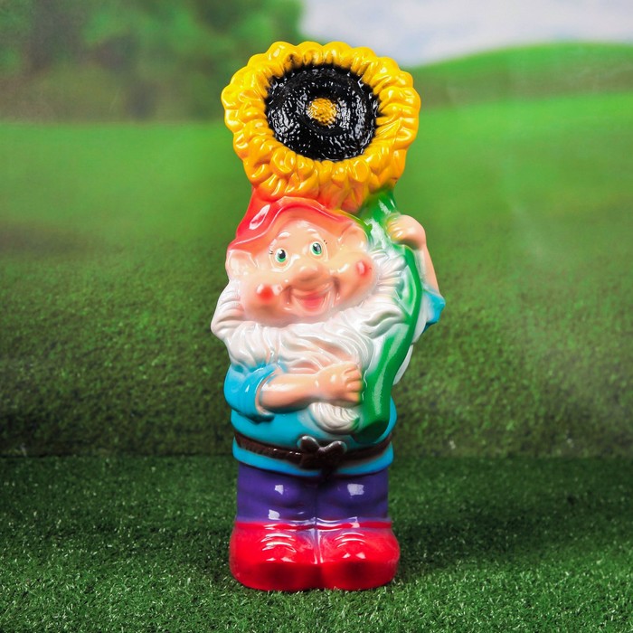 Садовая фигура "Гном с подсолнухом"