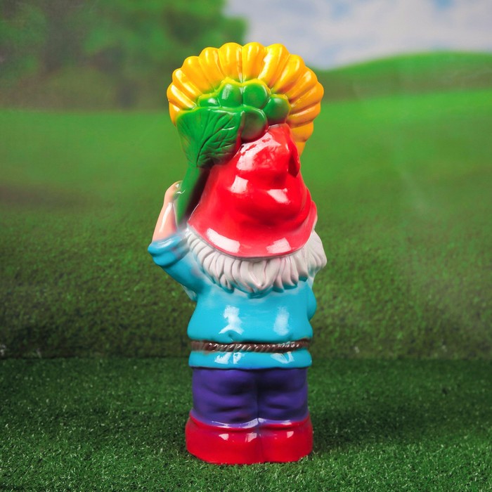 Садовая фигура "Гном с подсолнухом"