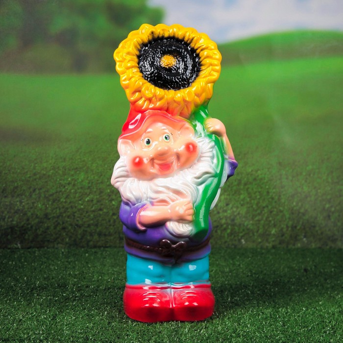 Садовая фигура "Гном с подсолнухом"