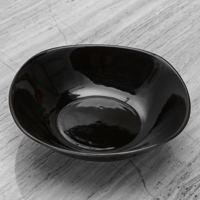 Тарелка "Футур" глубокая, чёрная, 0,7 л