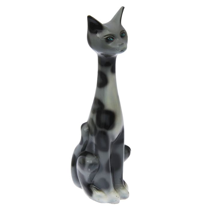 Копилка "Кот Элвис" глянец, серо-леопардовая