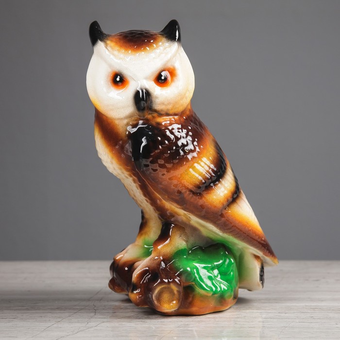 Копилка "Сова малая" глянец, серая