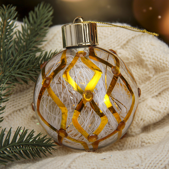 Световой новогодний шар "Золотые волны"